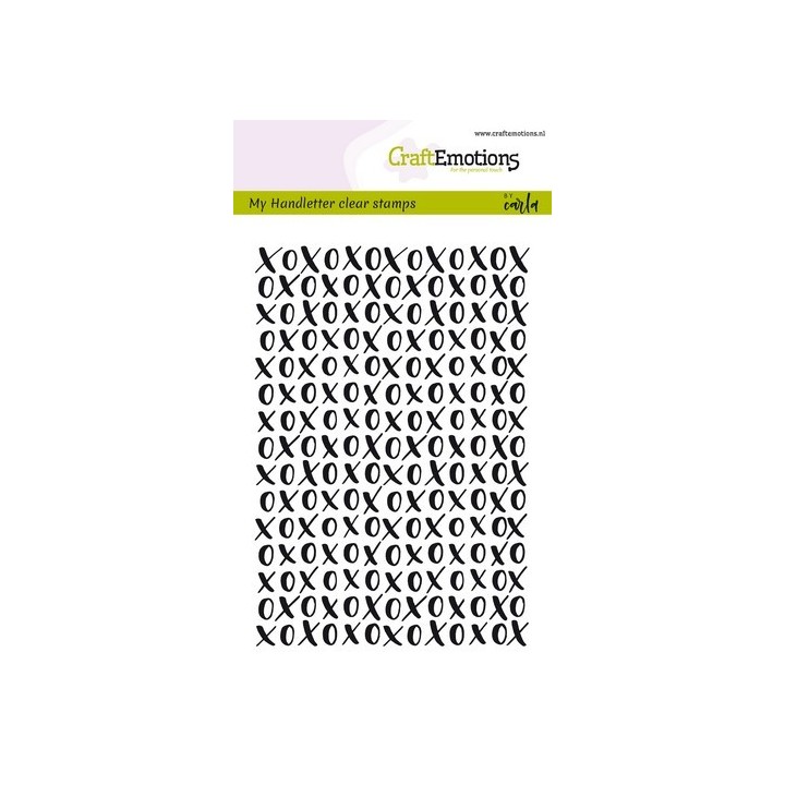(1297)CraftEmotions clearstamps A6 - handletter XOXO achtergrond Carla Kamphuis