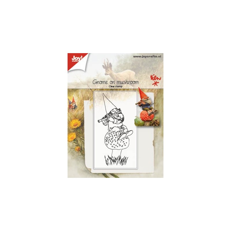 (6410/0506)Clear stamp Gnome on mushroom