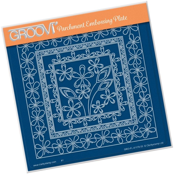 (GRO-FL-41178-03)Groovi Plate A5 TINA'S BUTTERFLY & FLORAL FRAME