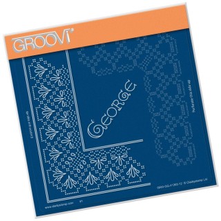 (GRO-GG-41203-12)Groovi Grid Piercing Plate GEORGE LACE FRAME CORNER DUET