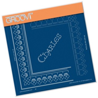 (GRO-GG-41201-12)Groovi Grid Piercing Plate CHARLES LACE FRAME CORNER DUET