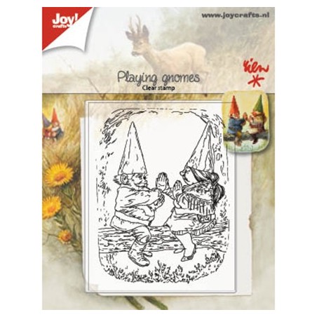 (6410/0507)Clear stamp playing Gnomes
