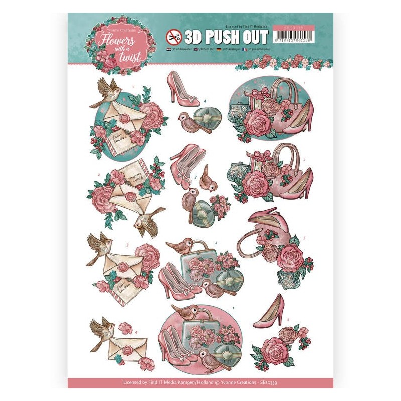 (SB10339)3D Pushout - Yvonne Creations - Flowers with a Twist - Flowers with a Twist