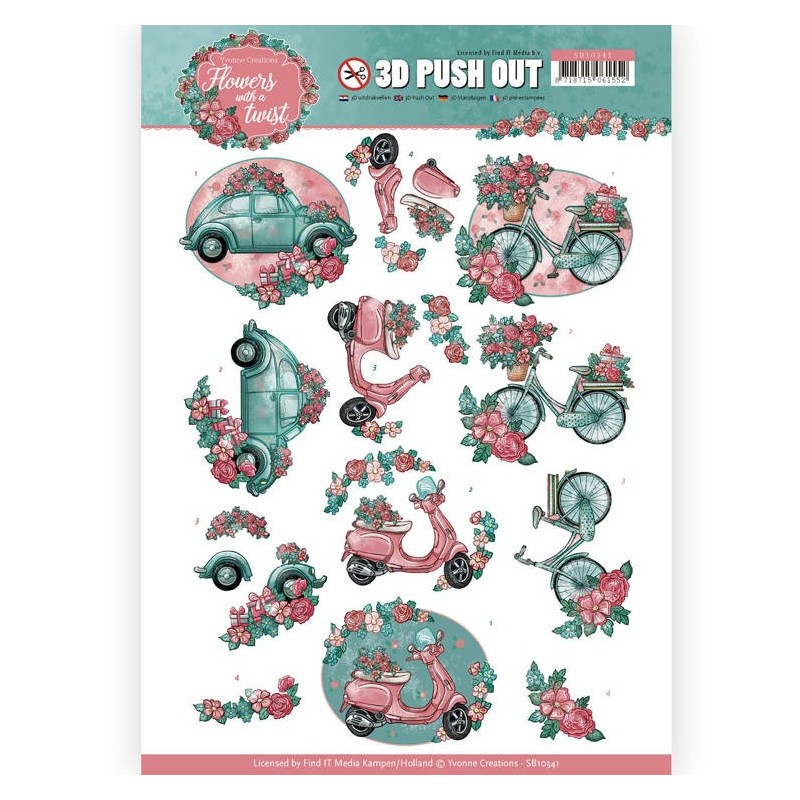 (SB10341)3D Pushout - Yvonne Creations - Flowers with a Twist - Flower Transport