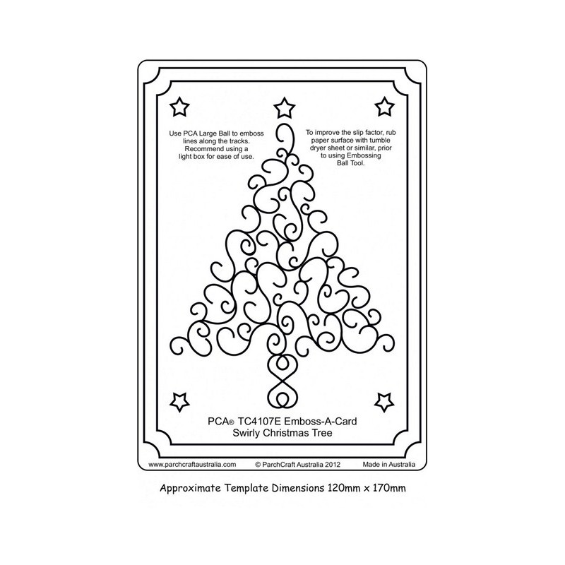 (PCA-TC4107E)Emboss-A-Card Swirly Christmas Tree