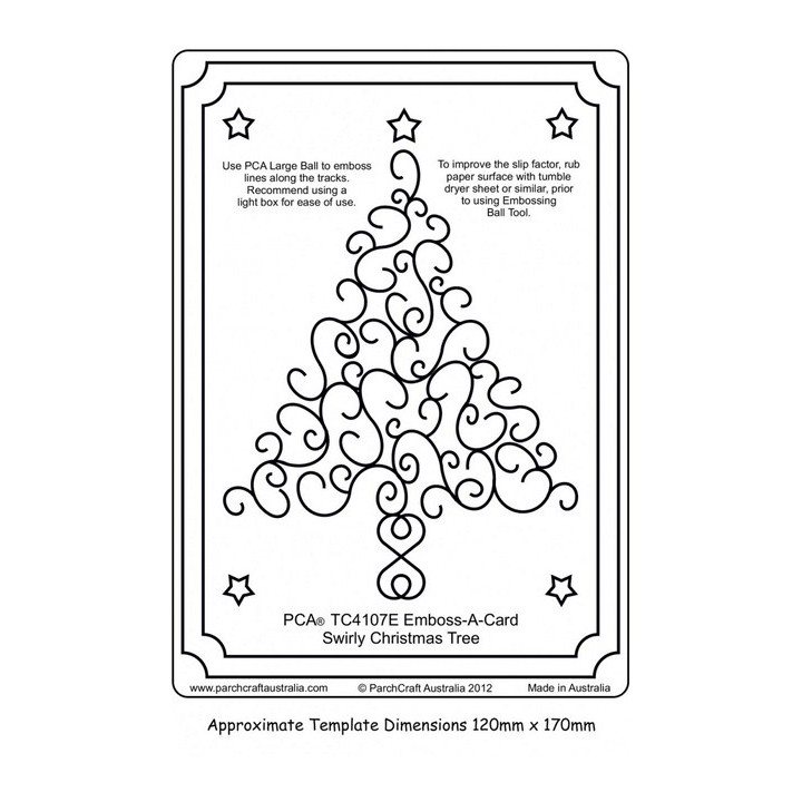 (PCA-TC4107E)Emboss-A-Card Swirly Christmas Tree