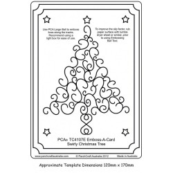 (PCA-TC4107E)Emboss-A-Card Swirly Christmas Tree