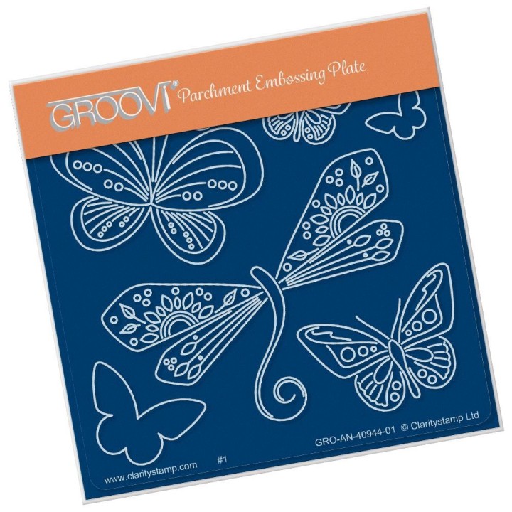 (GRO-AN-40944-01)Groovi® Baby plate A6 TINA'S DRAGONFLY FUN