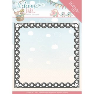 (YCD10153)Dies - Yvonne Creations- Welcome Baby - Heart Frame