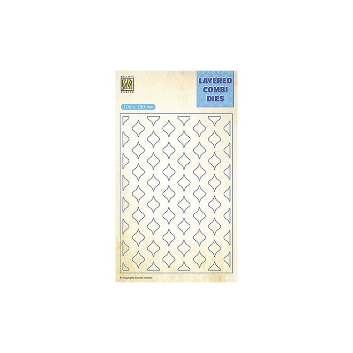 (LCDE002)Nellie's Layered combi dies Eastern oval Layer B