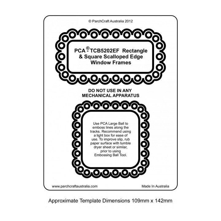 (PCA-TCB5202E)WINDOW FRAMES - Rectangle / Squares with ScallopEdge