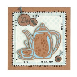 (45.5916)Lea'bilitie Cutting/Embossing Patch die Nested Coffee Time silhouette