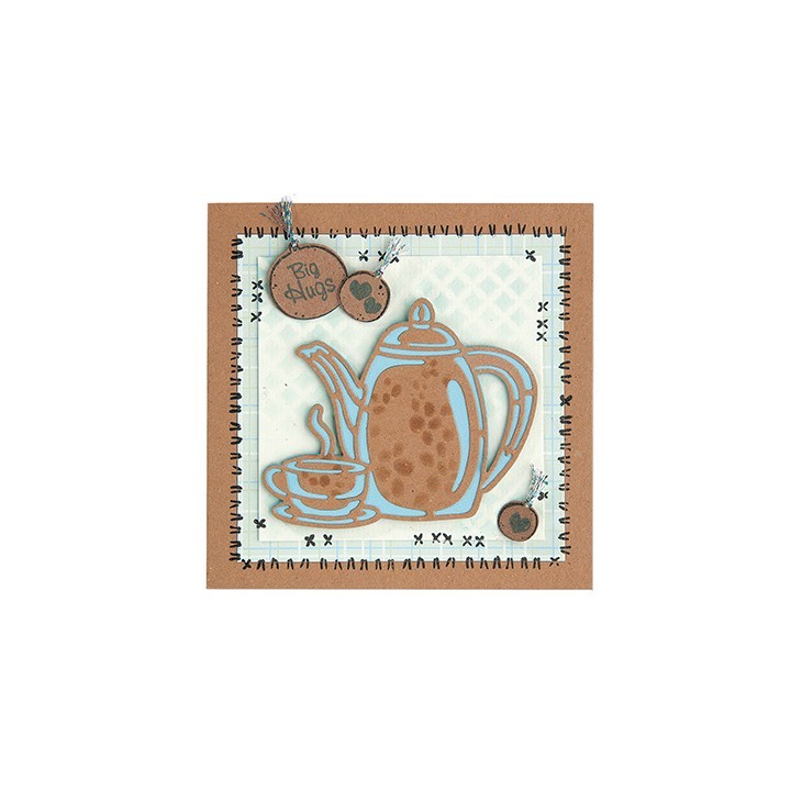 (45.5916)Lea'bilitie Cutting/Embossing Patch die Nested Coffee Time silhouette