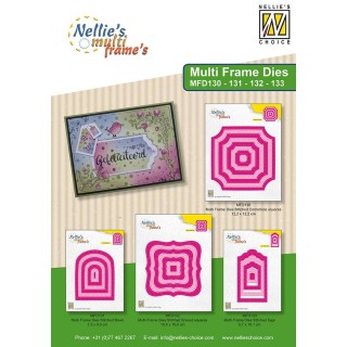 (MFD130)Nellie's Multi frame Dies Stiched Cornerless squares