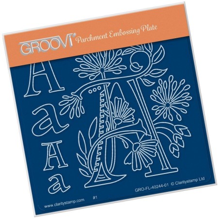 (GRO-FL-40244-01)Groovi® Baby plate A6 BARBARA'S FLORAL ALPHABET - A