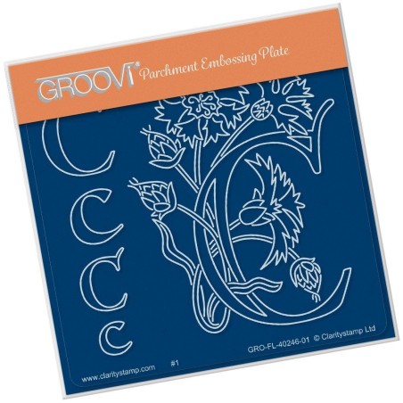 (GRO-FL-40246-01)Groovi® Baby plate A6 BARBARA'S FLORAL ALPHABET - C