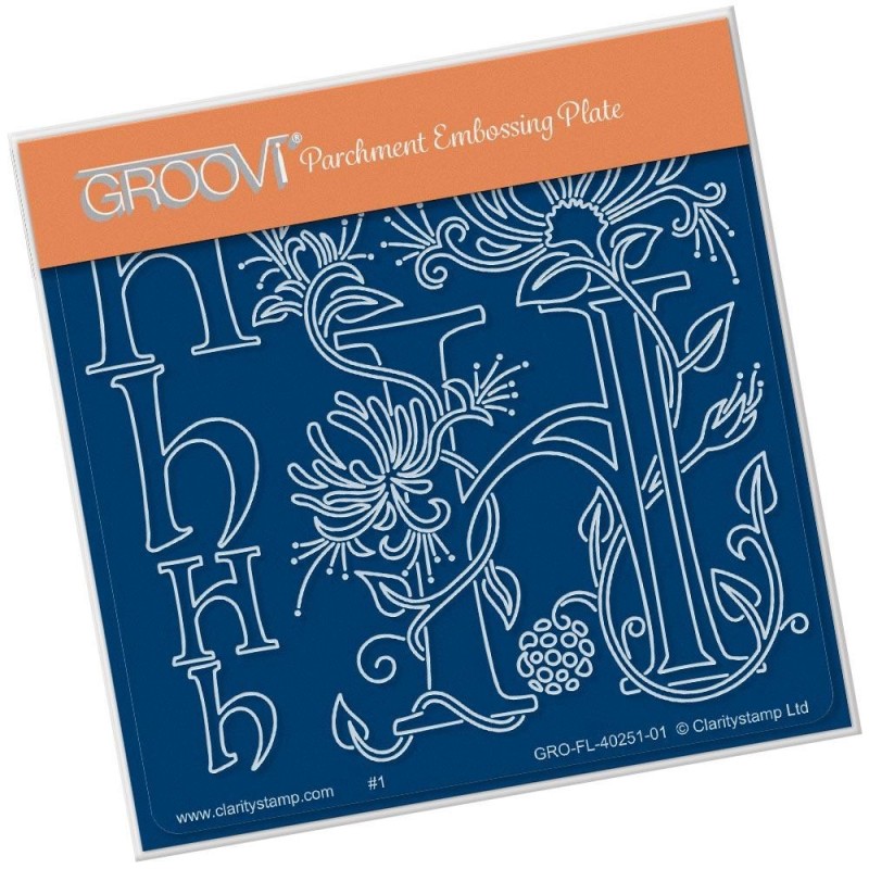 (GRO-FL-40251-01)Groovi® Baby plate A6 BARBARA'S FLORAL ALPHABET - H