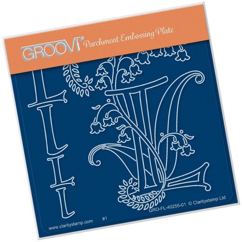 (GRO-FL-40255-01)Groovi® Baby plate A6 BARBARA'S FLORAL ALPHABET - L