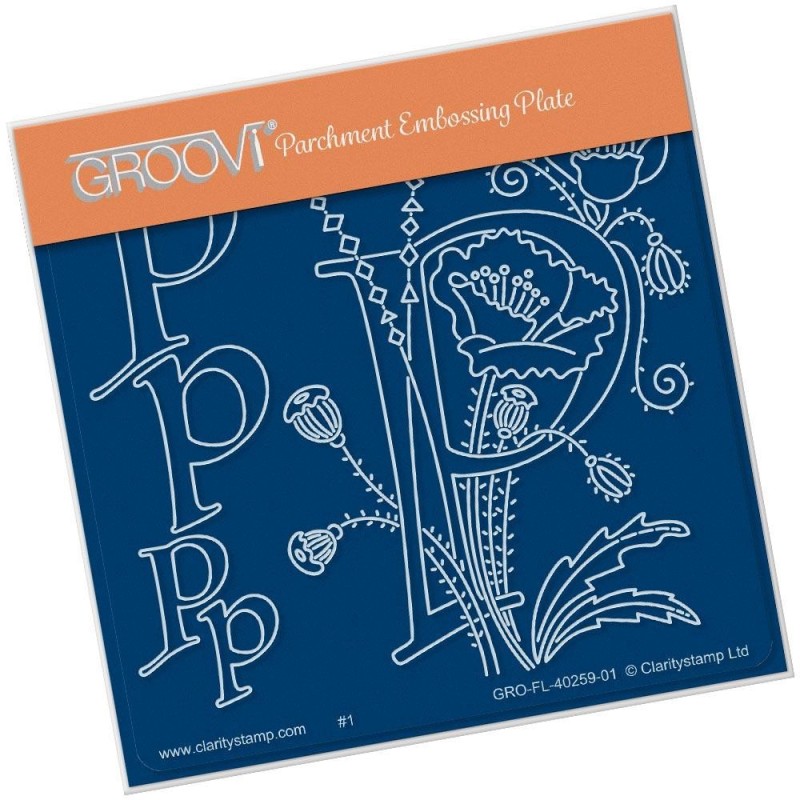 (GRO-FL-40259-01)Groovi® Baby plate A6 BARBARA'S FLORAL ALPHABET - P