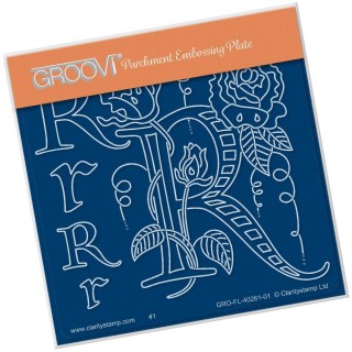 (GRO-FL-40261-01)Groovi® Baby plate A6 BARBARA'S FLORAL ALPHABET - R