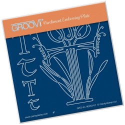 (GRO-FL-40263-01)Groovi® Baby plate A6 BARBARA'S FLORAL ALPHABET - T