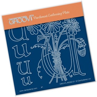 (GRO-FL-40264-01)Groovi® Baby plate A6 BARBARA'S FLORAL ALPHABET - U