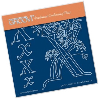 (GRO-FL-40267-01)Groovi® Baby plate A6 BARBARA'S FLORAL ALPHABET - X