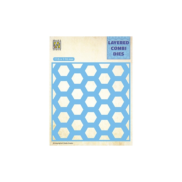 (LCDH002)Nellie's Layered combi dies Square Honeycomb Layer B