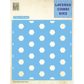 (LCDH003)Nellie's Layered combi dies Square Honeycomb Layer C