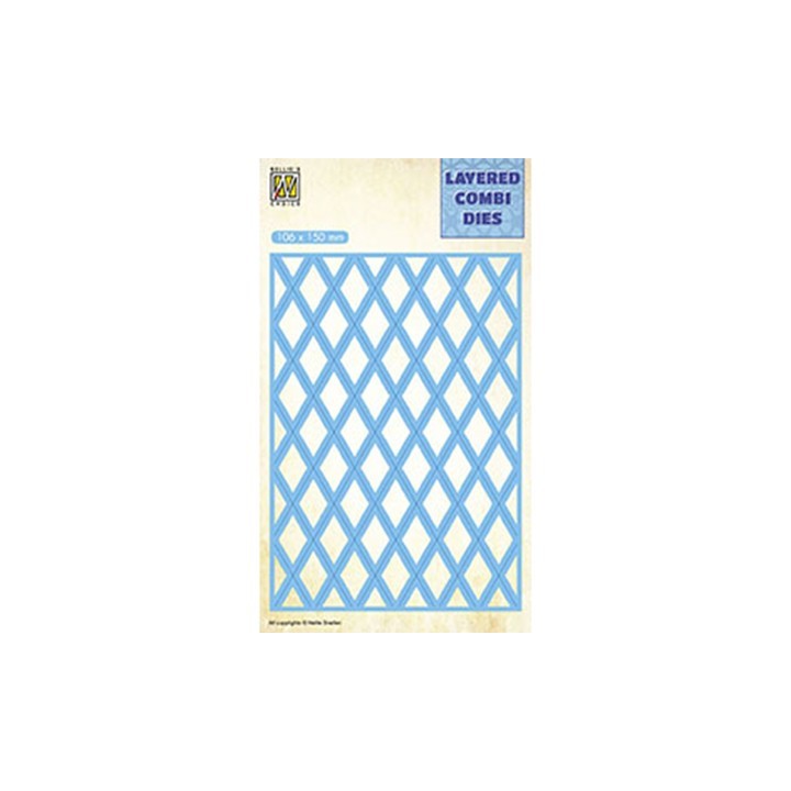 (LCDL003)Nellie's Layered combi dies Rectangle Lattice Layer-C