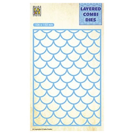 (LCDW001)Nellie's Layered combi dies Rectangle Waves Layer-A