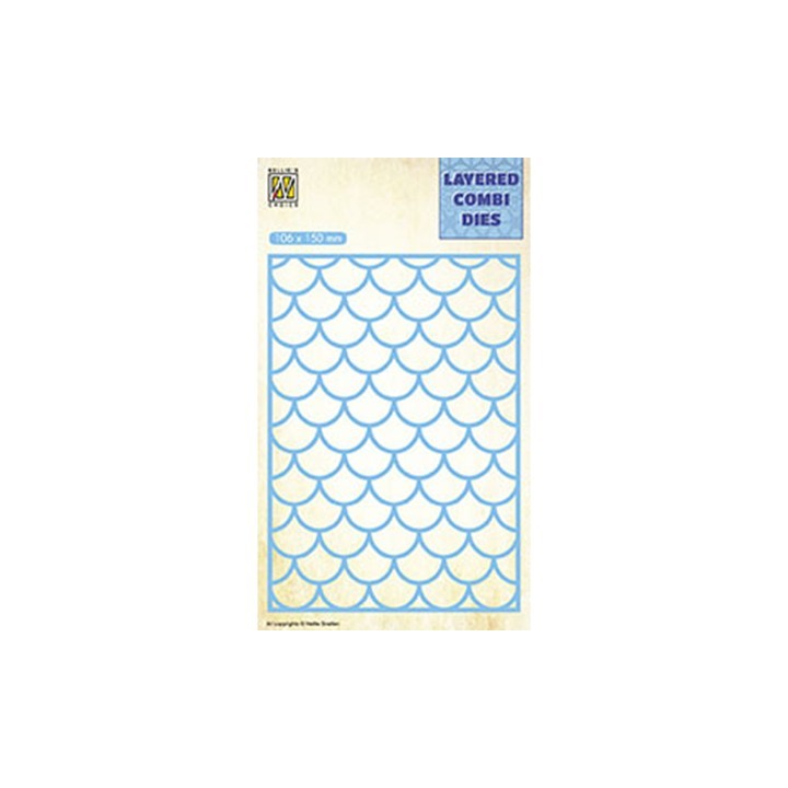 (LCDW001)Nellie's Layered combi dies Rectangle Waves Layer-A