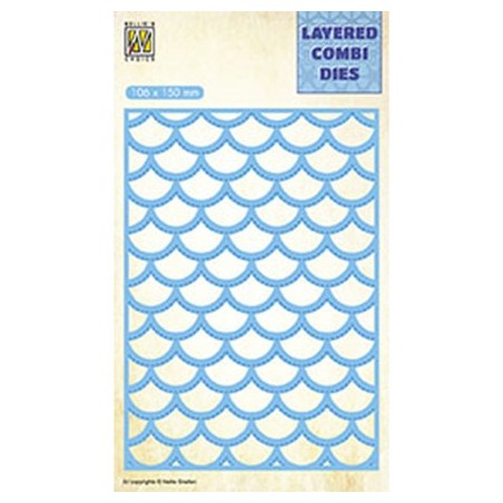 (LCDW002)Nellie's Layered combi dies Rectangle Waves Layer-B