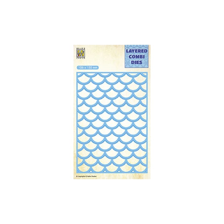 (LCDW002)Nellie's Layered combi dies Rectangle Waves Layer-B