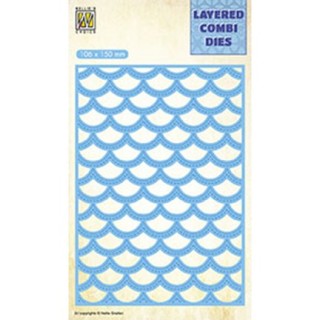 (LCDW003)Nellie's Layered combi dies Rectangle Waves Layer-C