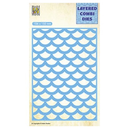 (LCDW003)Nellie's Layered combi dies Rectangle Waves Layer-C
