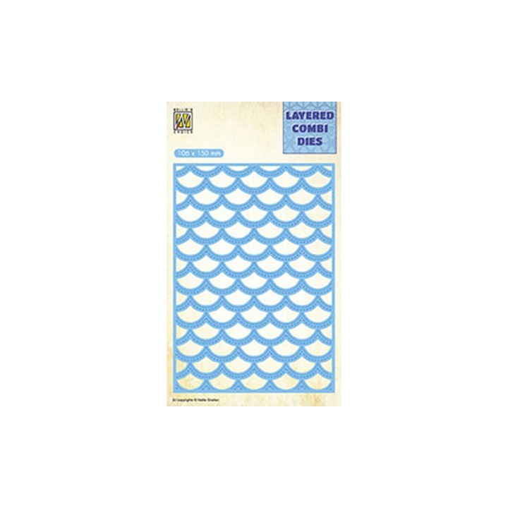 (LCDW003)Nellie's Layered combi dies Rectangle Waves Layer-C