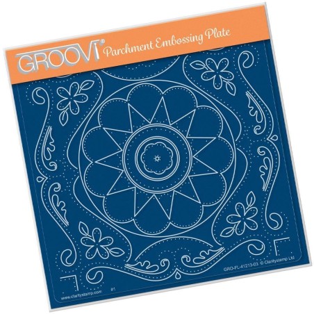 (GRO-AN-41213-03)Groovi Plate A5 TINA'S EMBROIDERY FLOWERS