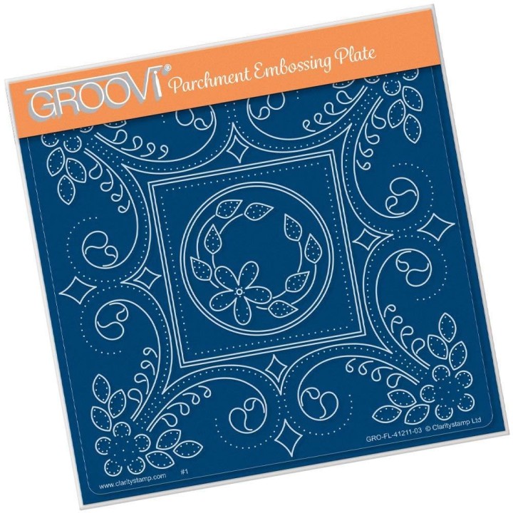 (GRO-FL-41211-03)Groovi Plate A5 TINA'S EMBROIDERY DAISY