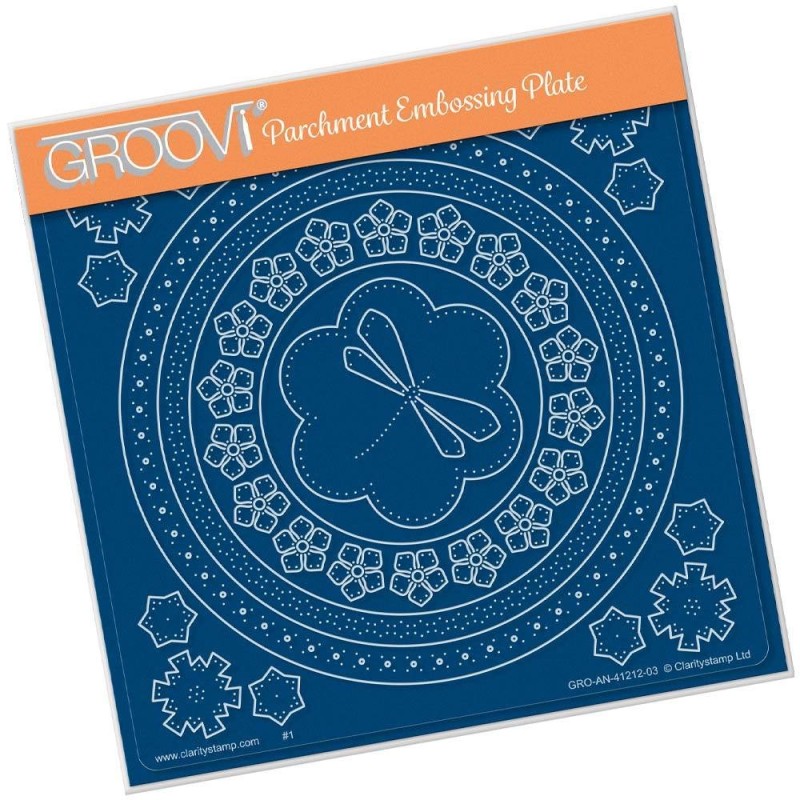 (GRO-AN-41212-03)Groovi Plate A5 TINA'S EMBROIDERY DRAGONFLY