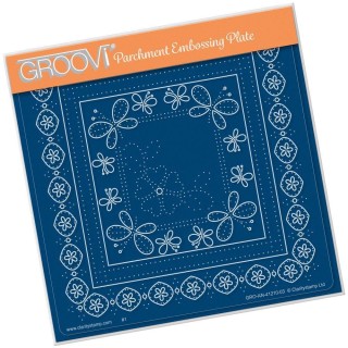 (GRO-AN-41210-03)Groovi Plate A5 TINA'S EMBROIDERY BUTTERFLIES