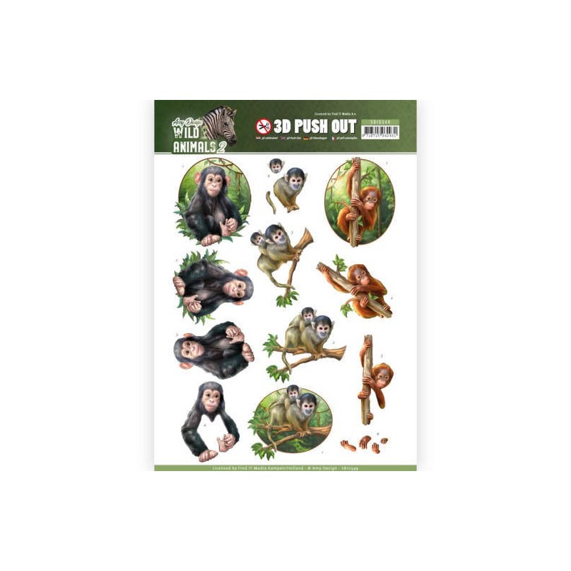 (SB10349)3D Pushout - Amy Design - Wild Animals