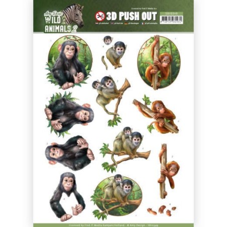 (SB10349)3D Pushout - Amy Design - Wild Animals