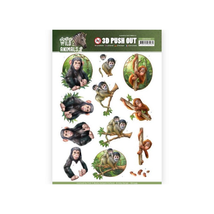 (SB10349)3D Pushout - Amy Design - Wild Animals