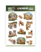 (SB10352)3D Pushout - Amy Design - Wild Animals 2 - Twins