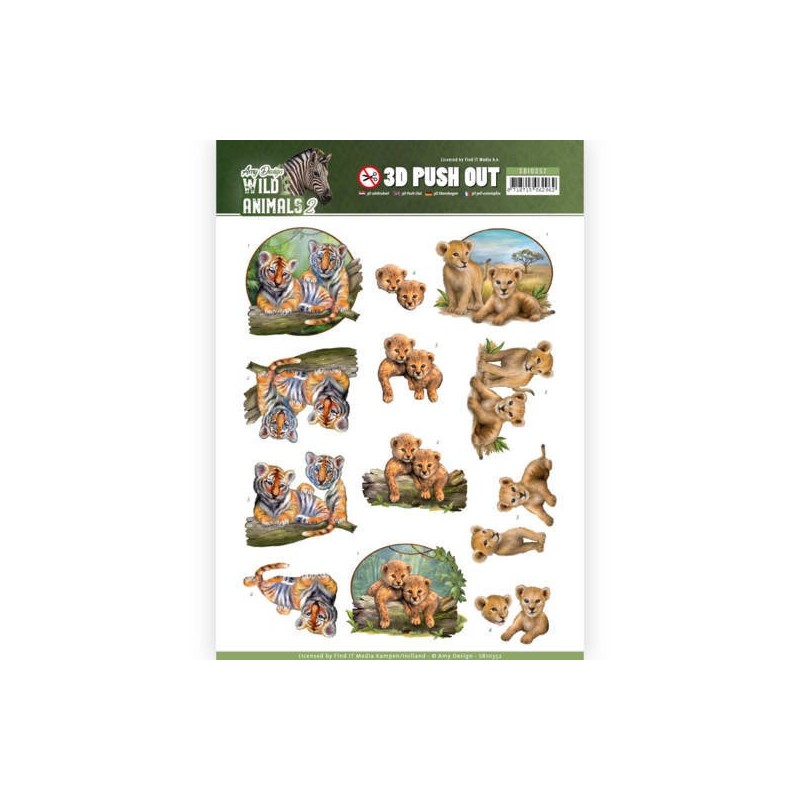 (SB10352)3D Pushout - Amy Design - Wild Animals 2 - Twins