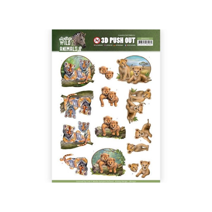(SB10352)3D Pushout - Amy Design - Wild Animals 2 - Twins