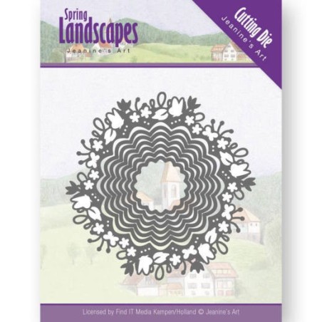 (JAD10064)Dies - Jeanine's Art - Spring Landscapes - Spring Scalloped Circle