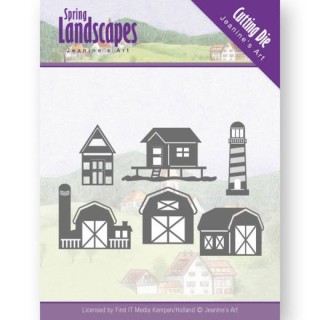 (JAD10071)Dies - Jeanine's Art - Spring Landscapes - Houses on the Horizon