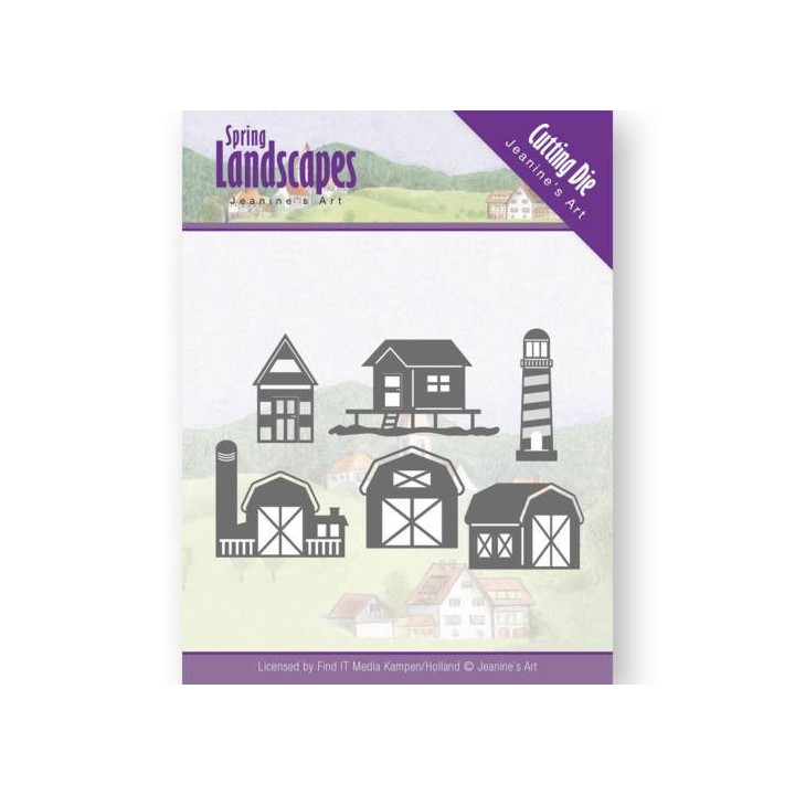 (JAD10071)Dies - Jeanine's Art - Spring Landscapes - Houses on the Horizon